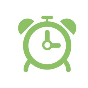 green illustration of an alarm clock