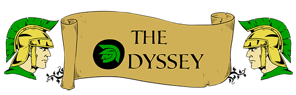 The odyssey with scroll and two trojan soldiers