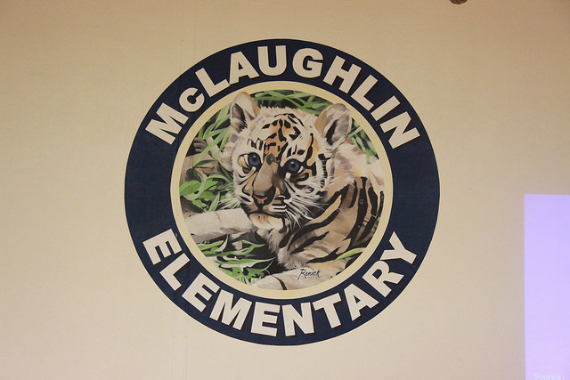McLaughlin Elementary Emblem with a tiger in the middle