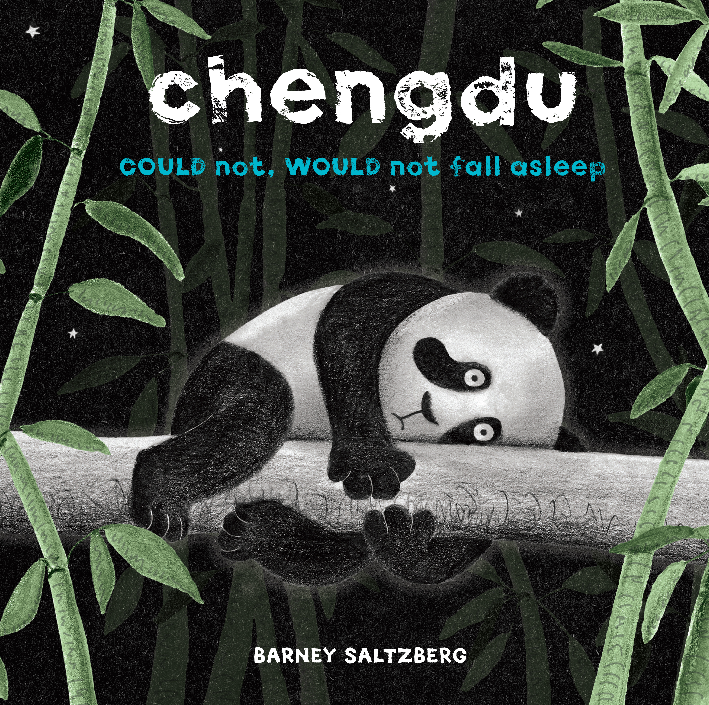 cover of book with a panda hanging from a tree