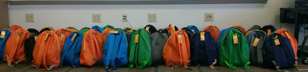 Backpacks from Metrocrest Services filled with kid friendly foods