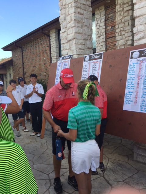 Trojan Golfer, Casey Wahmon, with her 3rd place medal