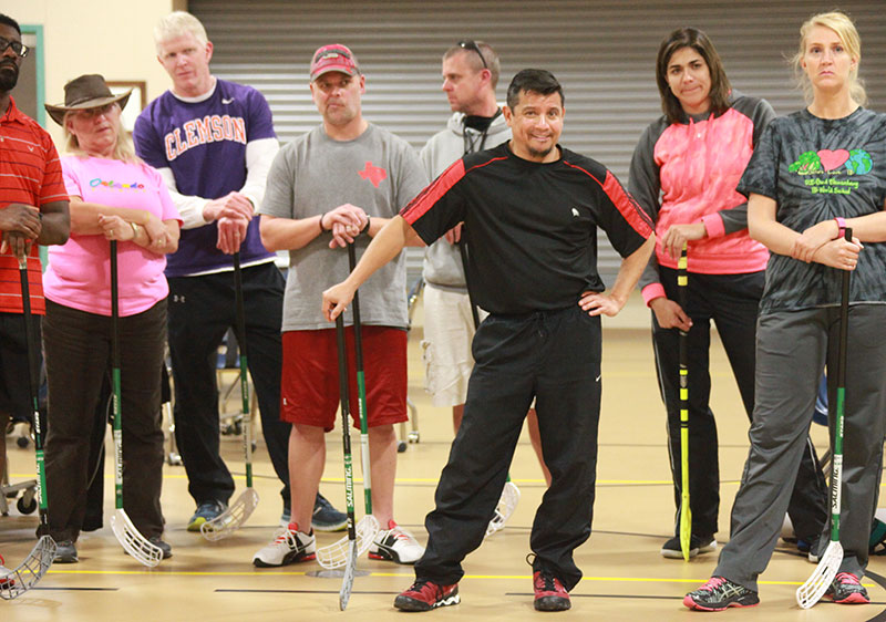 Dallas Fitness Stars teach Floorball to CFB P.E. teachers