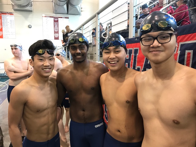 Quang Nguyen, Sai Senpon, Ishan Mistry, Max Matsushita, Nathan Loh were your swimming Wolves who competed this past weekend against 23 other teams at the Regional Swim Meet this past weekend in Frisco.   They all swam with Ranchview pride and broke 2 school records in the process!  Ishan Mistry, Quang Nguyen, Sai Senpon, and Max Matsushita set a NEW SCHOOL RECORD in the 200 Medley Relay to start off the meet for the boys.   