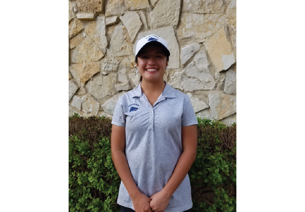 Ranchview High School golfer Ava Castillo had a record setting performance at the Jesuit Dallas Invitational Tournament at Brookhavon Country Club in Farmers Branch. Ava shot a 77 in her final senior varsity golf tournament before the district tournament. Her score of 77 is the lowest recorded score ever by a Ranchview H.S. varsity girl golfer. Ava Castillo finished tied for 5th place out a strong field of 108 girls. The District Tournament will be March 22 - 23 at The Tenison Glens Course in Dallas. Congrats, Ava!