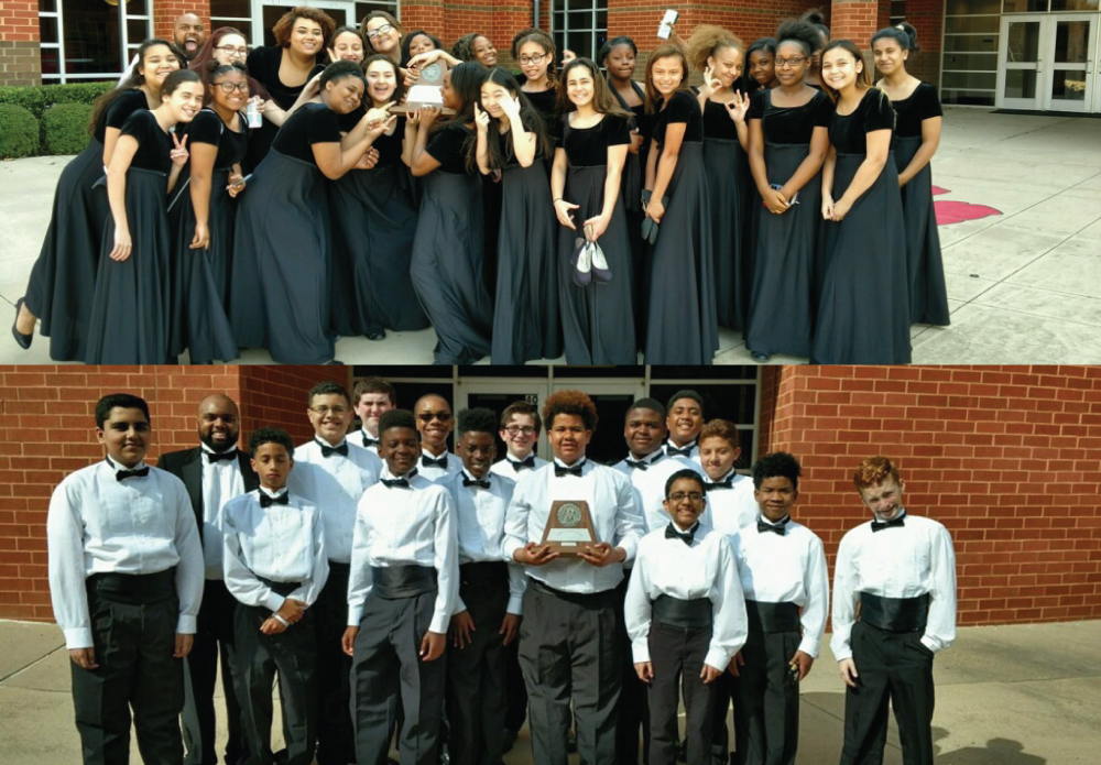 Barbara Bush Middle School Choir students had a great two days at the UIL Competition. All of the Choir represented Barbara Bush extremely well in concert and in sight-reading. Both groups received the highest ratings possible: Superior (I) scores from all of their judges. SWEEPSTAKES trophies for both! We are so extremely proud of all of these young men and women in BBMS choir.