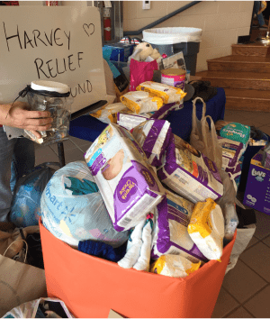 Donations Received by Barbara Bush Middle School to Aid Hurricane Victims in Houston