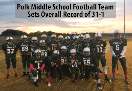 Polk Middle School Football Team Sets Overall Record of 31-1