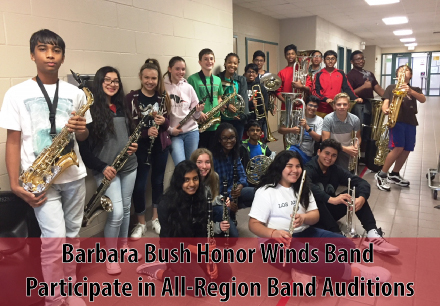 Barbara Bush Honor Winds Band Participate in All-Region Band Auditions