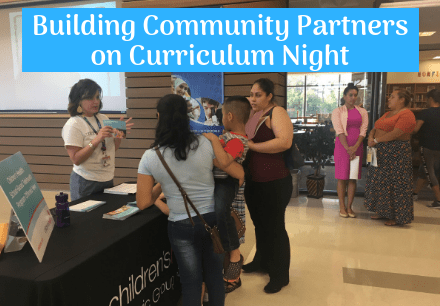 Building Community Partners on Curriculum Night