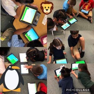 Students are using ipads to do math problems