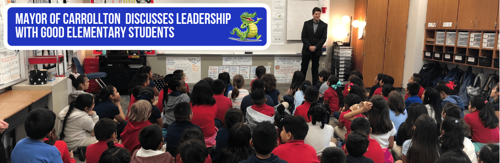 Mayor of Carrollton Discusses Leadership with Good Elementary Students