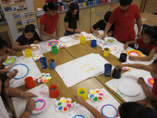 Blair Elementary students painting