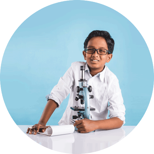 Boy with a microscope
