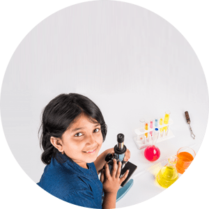 Girl with a microscope